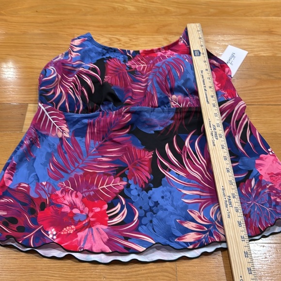 NWT swimsuits for all womens floral tankini top size 18 . - Picture 3 of 7